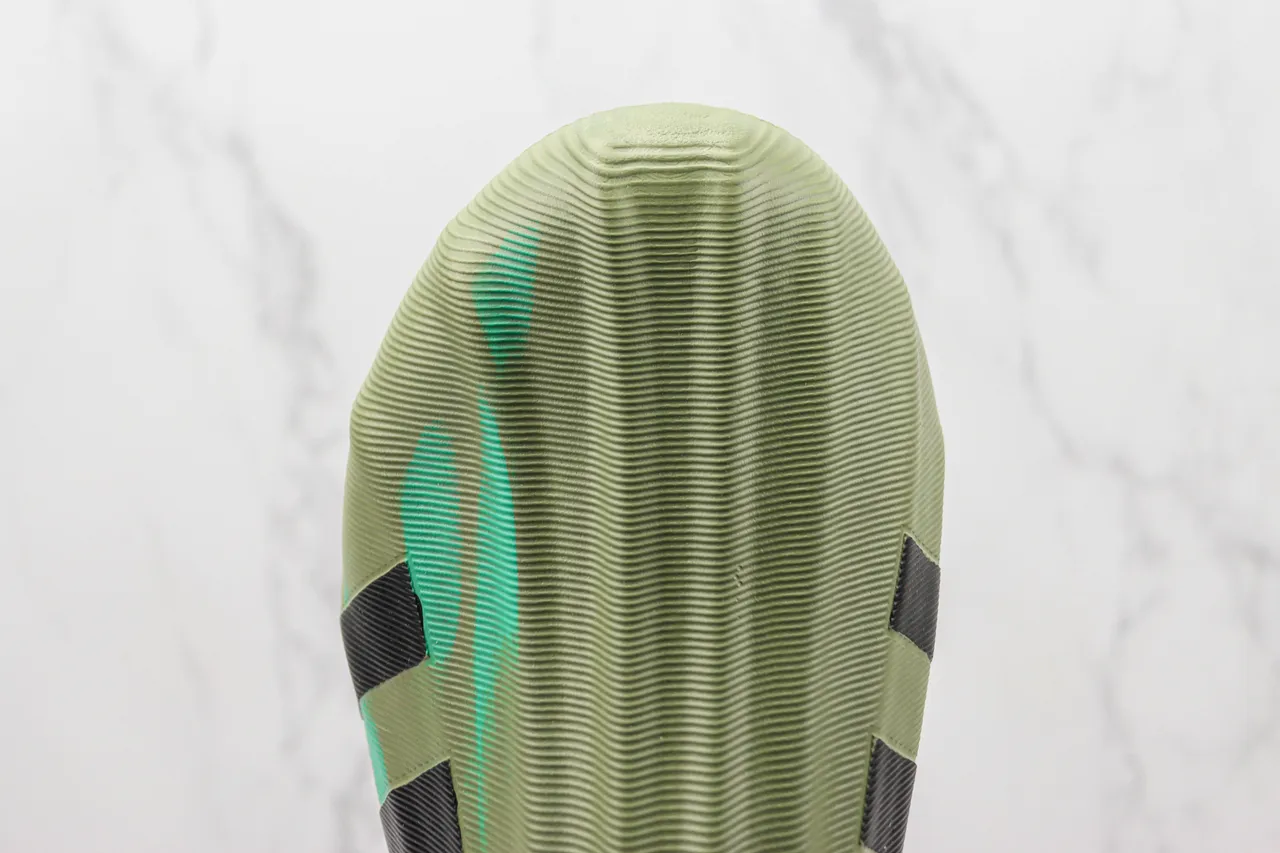 Adidas Green Black Slip-On Ribbed Textile Upper Lifestyle Sneakers 3