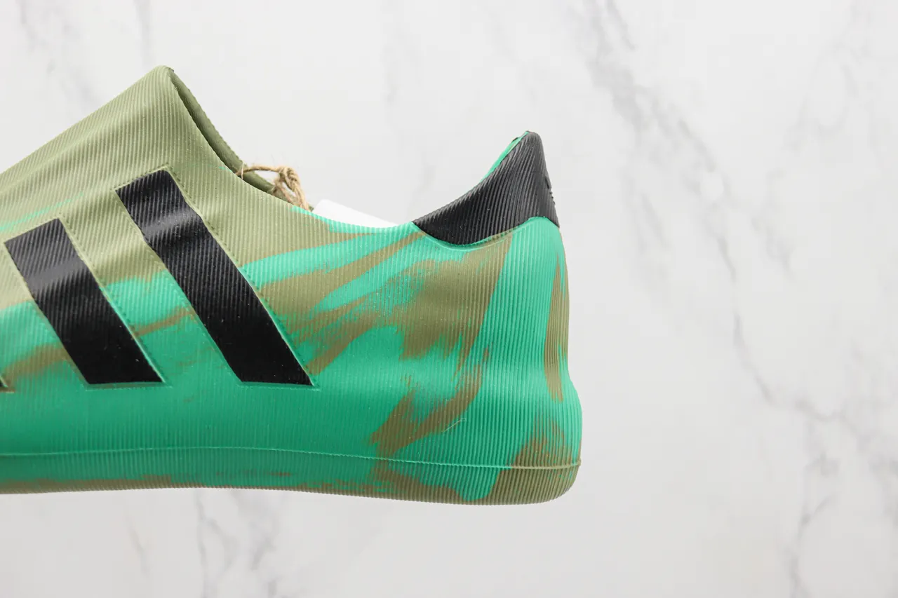 Adidas Green Black Slip-On Ribbed Textile Upper Lifestyle Sneakers 4