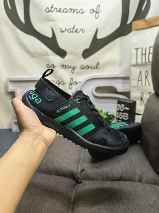 Adidas Green Pink Open-Strap Heel Loop Three Stripes Lifestyle Sneakers 5