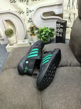 Adidas Green Pink Open-Strap Heel Loop Three Stripes Lifestyle Sneakers 6