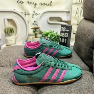 Adidas Green Pink Retro Runner Nylon Upper Lifestyle Sneakers