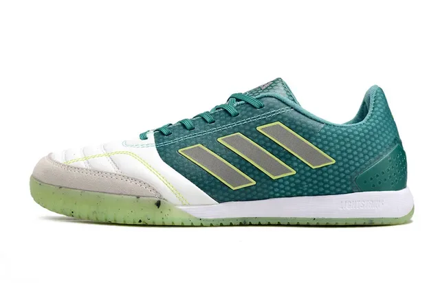 Adidas Green White Low-Top Mesh And Synthetic Upper Indoor Soccer Shoes 3
