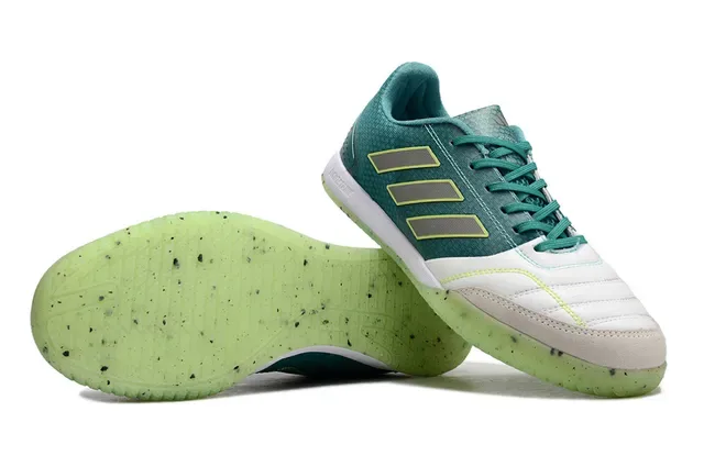Adidas Green White Low-Top Mesh And Synthetic Upper Indoor Soccer Shoes 6