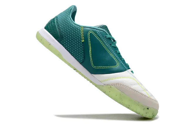 Adidas Green White Low-Top Mesh And Synthetic Upper Indoor Soccer Shoes 7