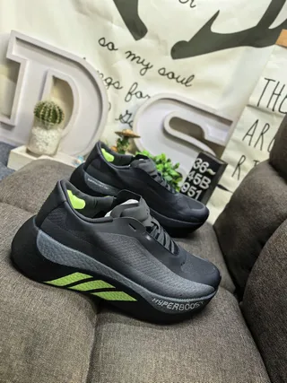 Adidas Hyperboost Black and Neon Green Lifestyle Sneakers 9