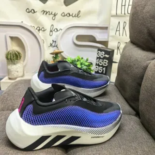 Adidas Hyperboost नीला काला सफेद रनिंग शूज
