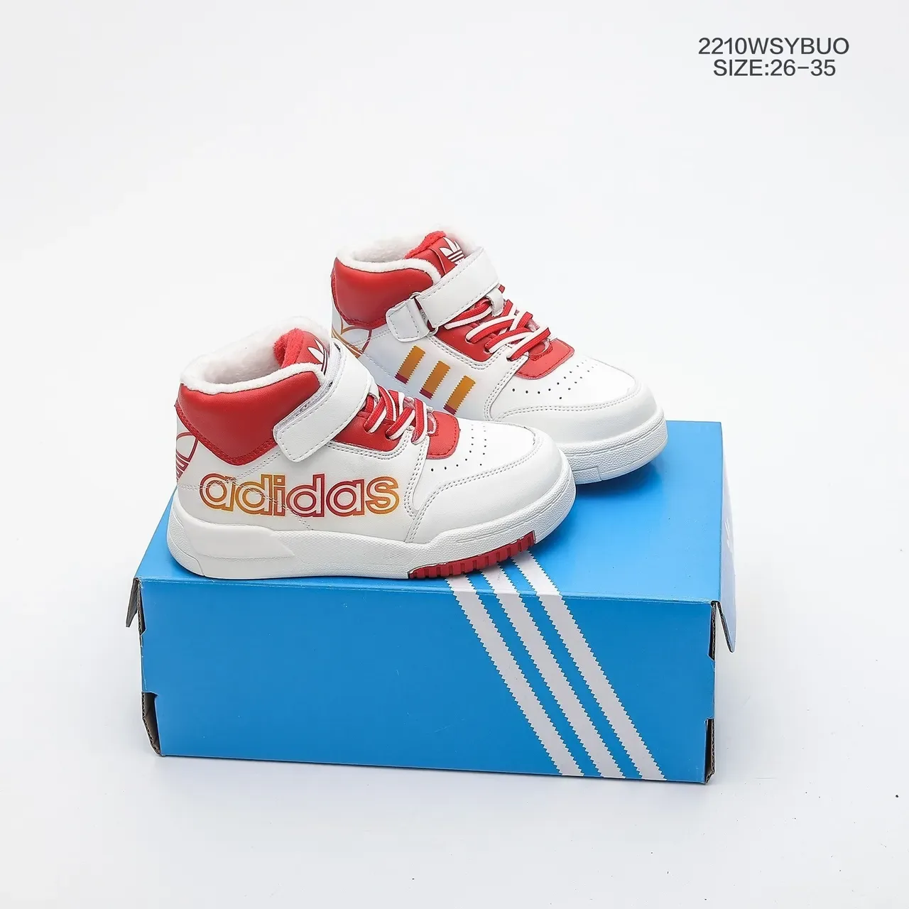 Adidas Kids High-Top Velcro Strap Lifestyle Sneakers 7
