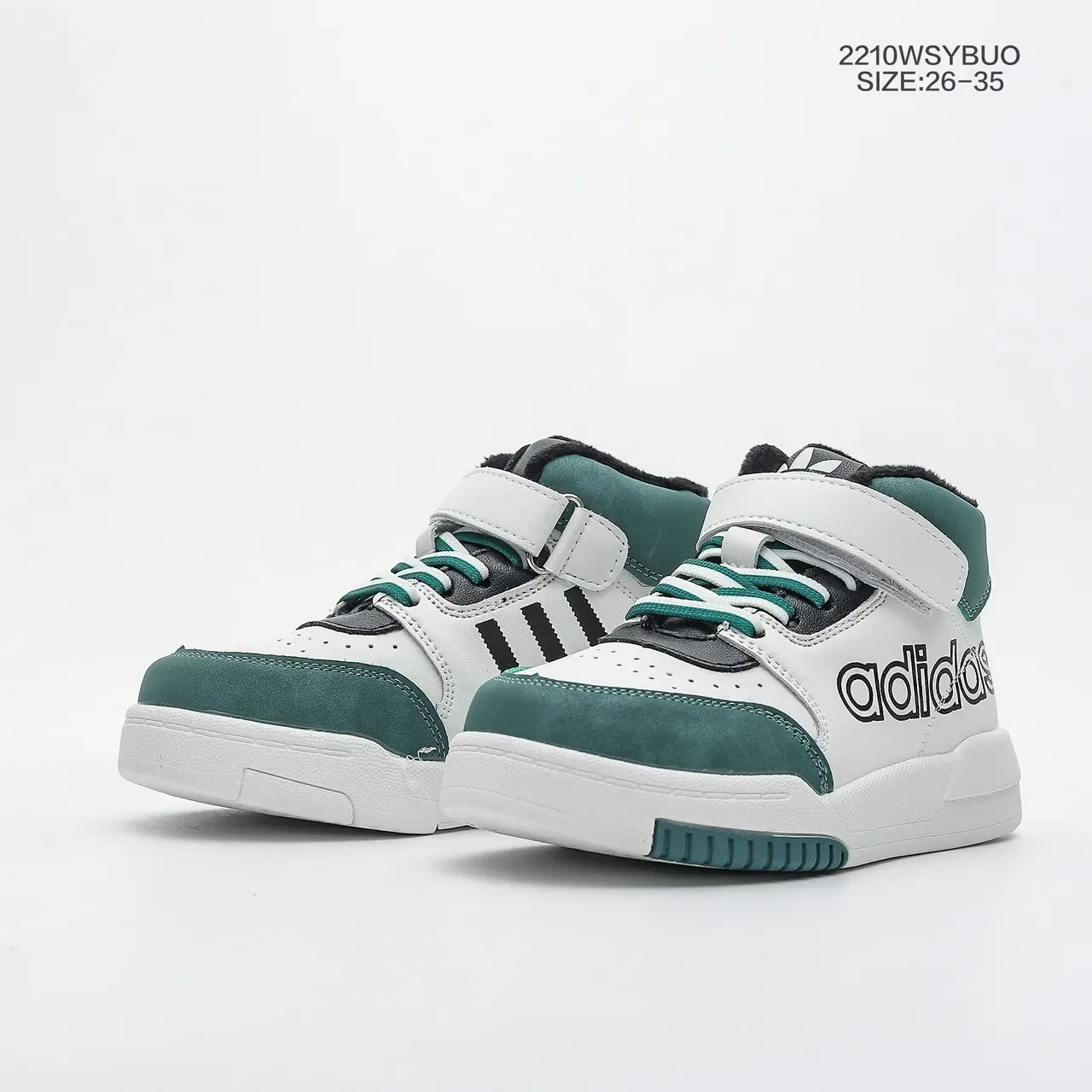 Adidas Kids High-Top Velcro Strap Lifestyle Sneakers 20