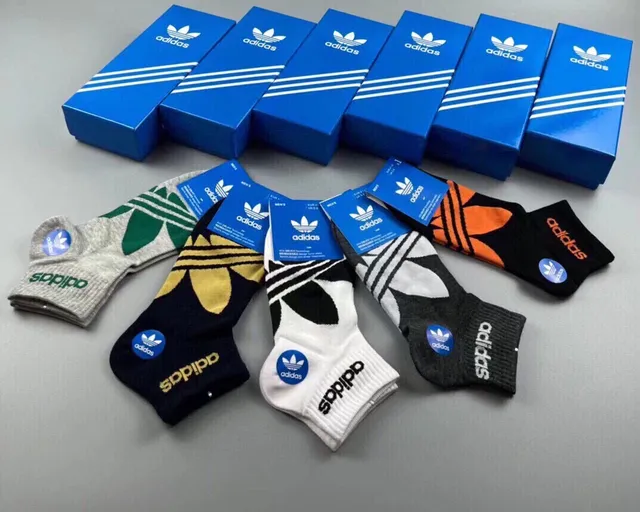 Adidas Multicolor Ankle-Length Knit Trefoil Logo Embroidered Socks 8