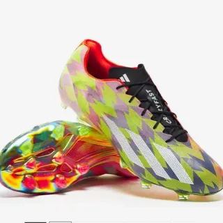 Adidas Multicolor Asymmetrical Lacing Geometric Print Firm-Ground Soccer Shoes