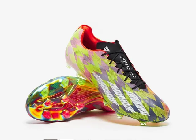 Adidas Multicolor Asymmetrical Lacing Geometric Print Firm-Ground Soccer Shoes 1