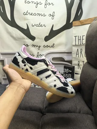 Adidas Multicolor Pink Cow-Print Upper Lining And Laces Lifestyle Sneakers 5