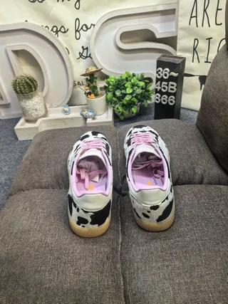 Adidas Multicolor Pink Cow-Print Upper Lining And Laces Lifestyle Sneakers 8