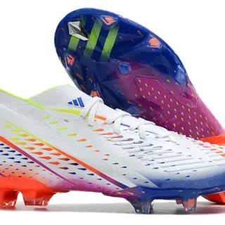 Adidas Multicolor White High-Cut Knit Upper Gradient Overlay Firm-Ground Soccer Shoes