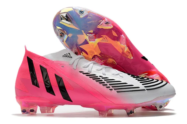 Adidas Multicolore Blanc Haut-Coupé Tricot Supérieur Overlay Gradient Terrain Firme Chaussures de Football 4