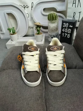 Adidas Orange Brown Low-Top Three-Stripe Side Panel Lifestyle Sneakers 10