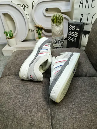 Adidas Pink Beige Low-Top Suede-and-Textile Upper Lifestyle Sneakers 6