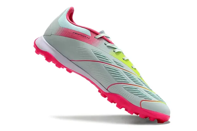 Adidas Pink Gray Low-Cut Synthetic Upper Gradient Stripe Overlay Artificial-Grass Soccer Shoes 2
