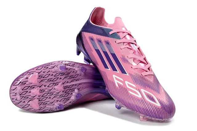 Adidas Pink Purple Low-Cut Synthetic Upper Gradient Colorway Firm-Ground Soccer Shoes 4