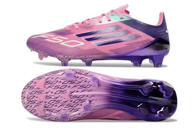 Adidas Pink Purple Low-Cut Synthetic Upper Gradient Colorway Firm-Ground Soccer Shoes 6