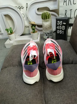 Adidas Pink Red Lightweight Mesh Upper Gradient Striped Overlays Running Shoes 8