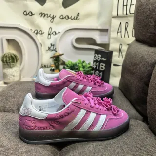 Adidas Pink White Low-Top Three-Stripe Side Lifestyle Sneakers