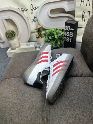 Adidas Pink White Low-Top Three-Stripe Side Lifestyle Sneakers 6