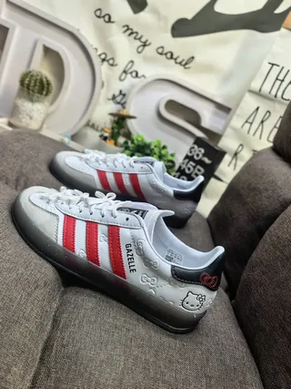 Adidas Pink White Low-Top Three-Stripe Side Lifestyle Sneakers 7