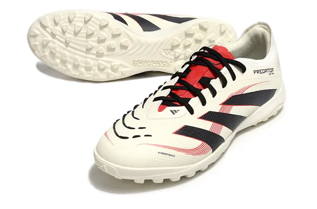 Adidas Predator Chaussures de football gazon artificiel silhueta basse coupe upper synthétique texturé beige noir 2