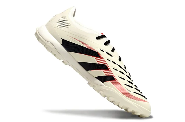 Adidas Predator Chaussures de football gazon artificiel silhueta basse coupe upper synthétique texturé beige noir 5