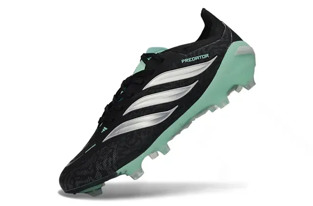 Adidas Predator Noir et Vert Menthe Chaussures de football pour terrain ferme 3