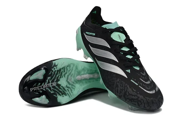 Adidas Predator Noir et Vert Menthe Chaussures de football pour terrain ferme 4
