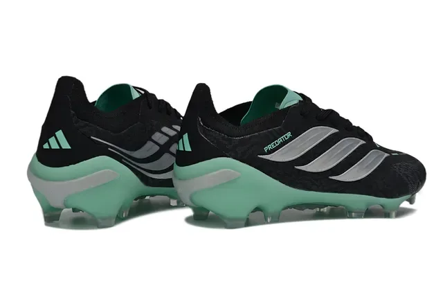 Adidas Predator Noir et Vert Menthe Chaussures de football pour terrain ferme 5