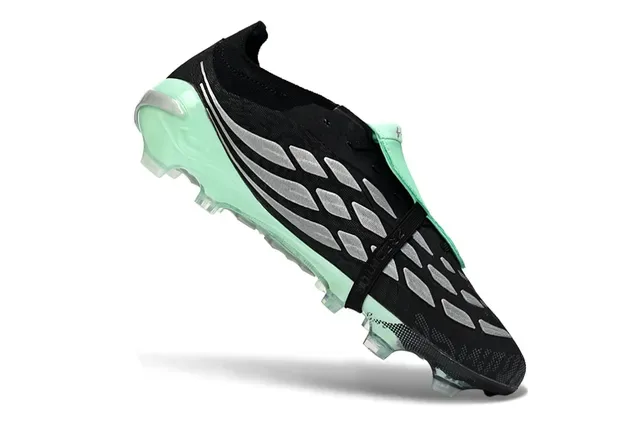 Adidas Predator Noir Vert Sans Lacets Sangle Outsole Translucide Mint Semelle Terrain Ferme Chaussures de Football 2