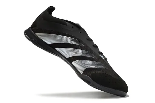 Adidas Predator Black Silver Low-Top Mesh And Synthetic Upper Indoor Soccer Shoes 2