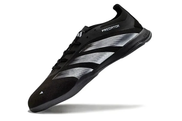 Adidas Predator Black Silver Low-Top Mesh And Synthetic Upper Indoor Soccer Shoes 3