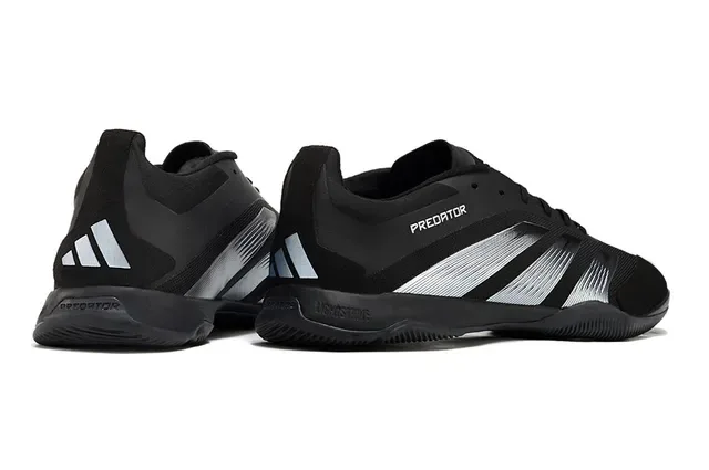 Adidas Predator Black Silver Low-Top Mesh And Synthetic Upper Indoor Soccer Shoes 4