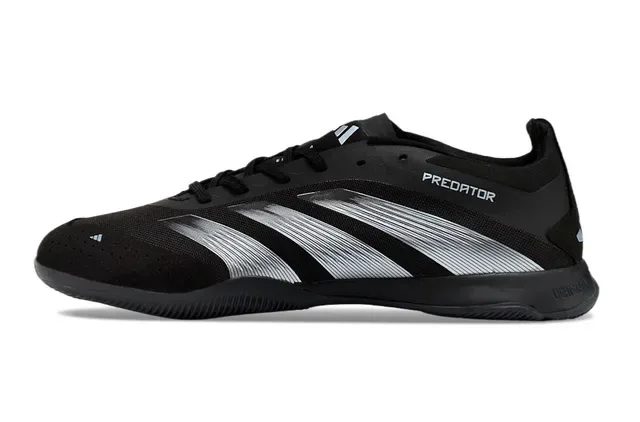 Adidas Predator Black Silver Low-Top Mesh And Synthetic Upper Indoor Soccer Shoes 7