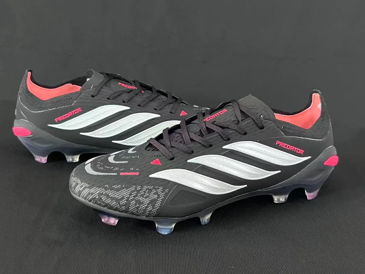 Adidas Predator Preto Branco Vermelho Firm-Ground Tênis de Futebol 6