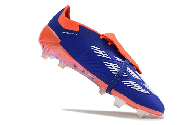 Adidas Predator Bleu Orange Sans Lacets Fermeture à Sangle Sola Iridescente Translucide Terrain Firme Chaussures de Football 2