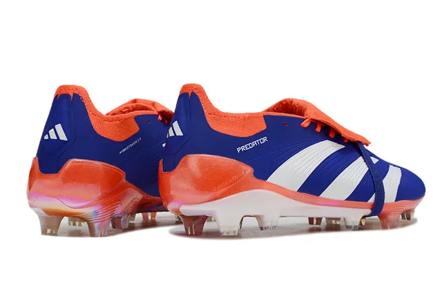 Adidas Predator Bleu Orange Sans Lacets Fermeture à Sangle Sola Iridescente Translucide Terrain Firme Chaussures de Football 5
