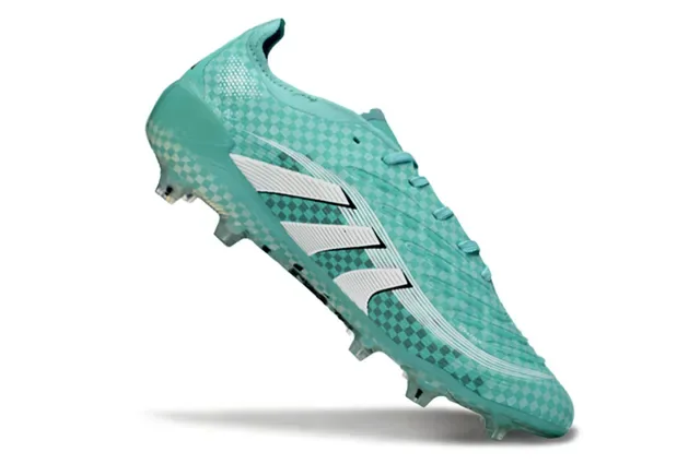 Adidas Predator Bleu Blanc Texture Supérieure à Carreaux Trois Rayures Terrain Firme Chaussures de Football 2