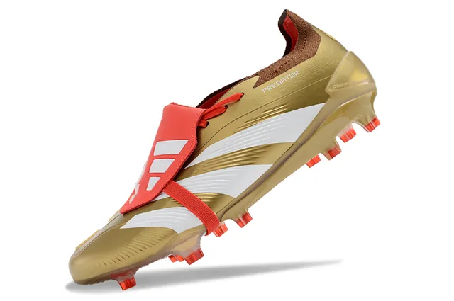 Adidas Predator 金红金属 TPU 鞋面 白色 三条纹 品牌 硬地 足球鞋 3