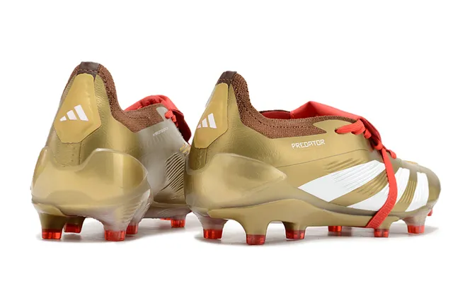 Adidas Predator 金红金属 TPU 鞋面 白色 三条纹 品牌 硬地 足球鞋 5