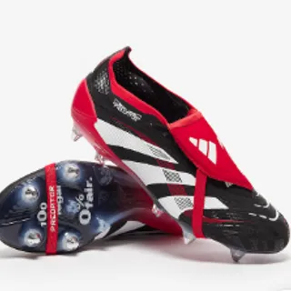 Adidas Predator Laceless Red Black White Firm-Ground Soccer Shoes