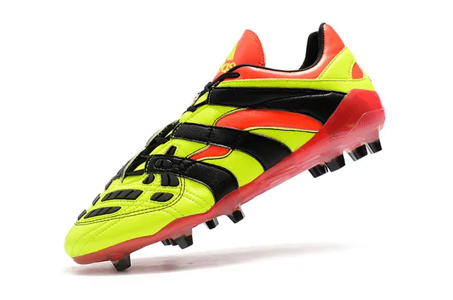 Adidas Predator Sans Lacets Sangle Rouge Noir Blanc Terrain Ferme Chaussures de Football 14