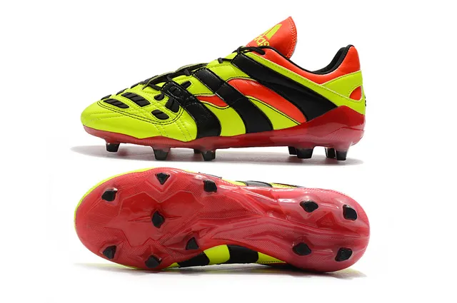 Adidas Predator Sans Lacets Sangle Rouge Noir Blanc Terrain Ferme Chaussures de Football 18