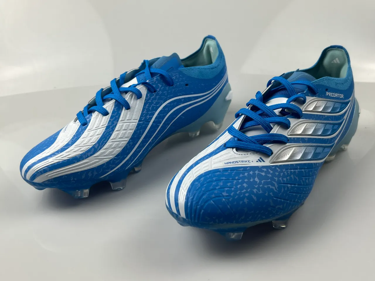 Adidas Predator Nanostrike+ Blue White Silver Firm-Ground Soccer Shoes 3