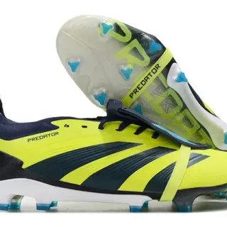 Adidas Predator Neon Yellow Navy Firm-Ground Soccer Shoes