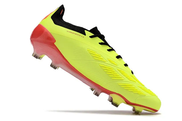 Adidas Predator Neon Yellow Red Silver Firm-Ground Soccer Shoes 2